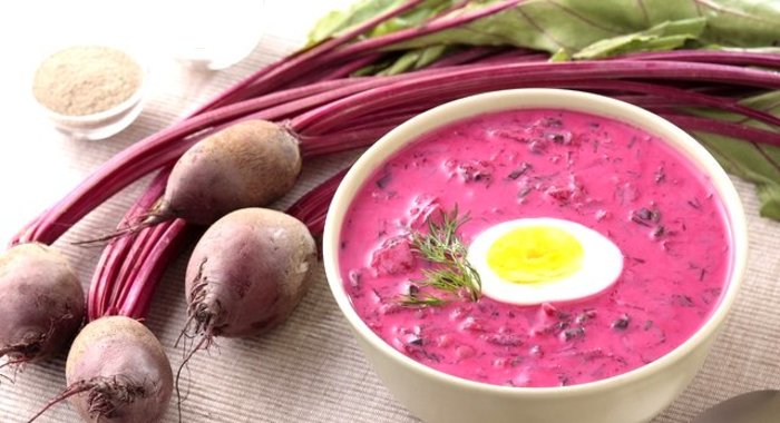 Холодный борщ со свеклой
