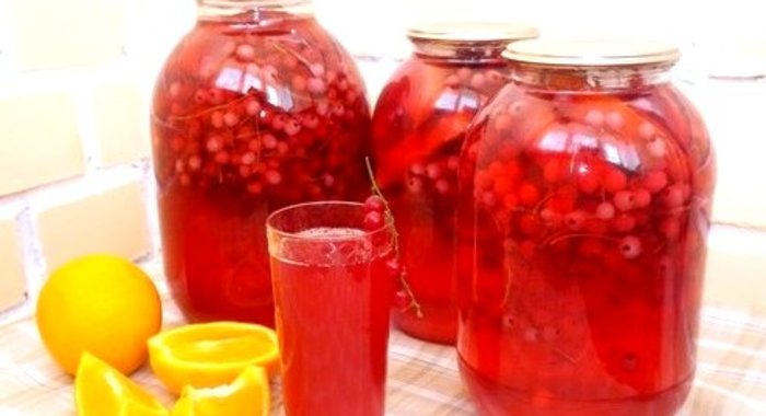 Компот из красной смородины с апельсином
