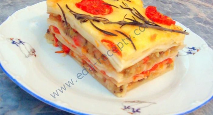 Лазанья овощная с баклажанами