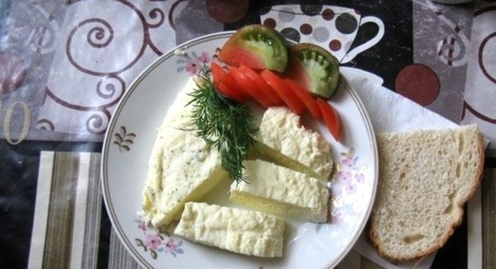 Вареный омлет в пакете