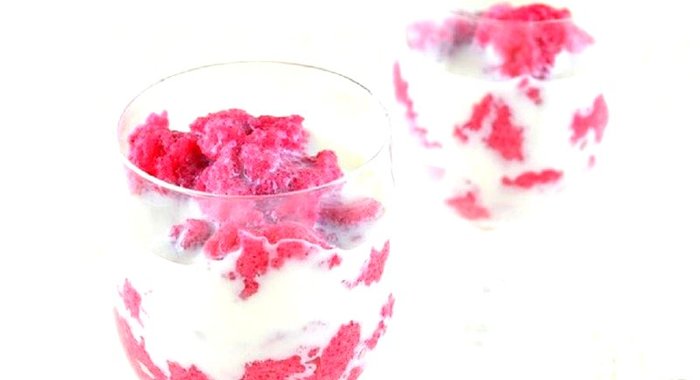 Клюквенный мусс с манкой