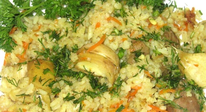 Плов из баранины в мультиварке