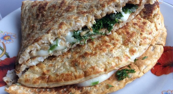 Овсяноблин с сыром и зеленью