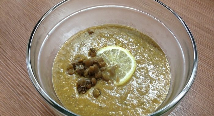 Суп-пюре из чечевицы зеленой