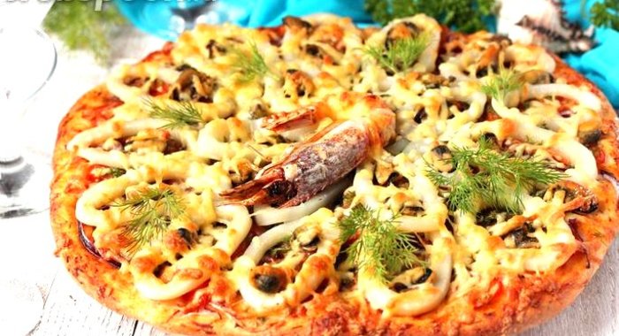 Пицца с морепродуктами