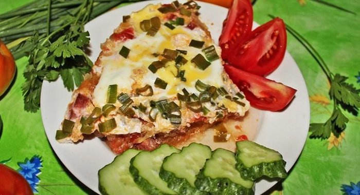 Яичница с кабачками