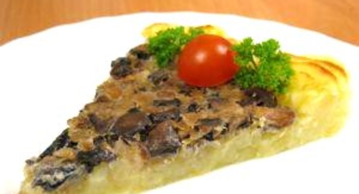 Запеканка с грибами и картофельным пюре