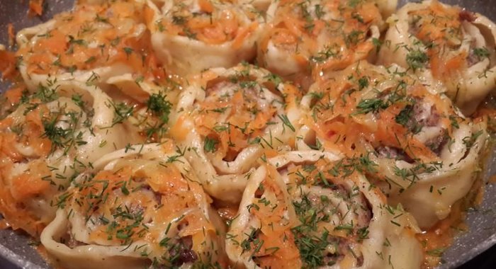 Ленивые пельмени-штрудельки