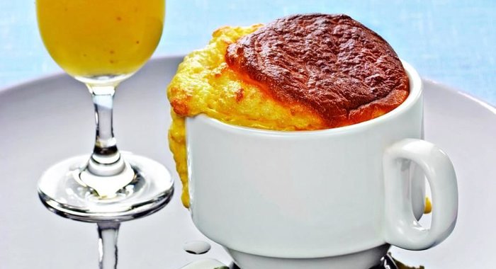 Творожное суфле с желе из киви