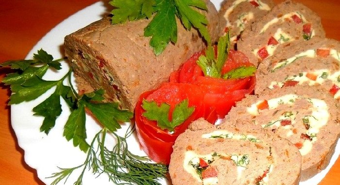 Паштет из куриной печени с овощами