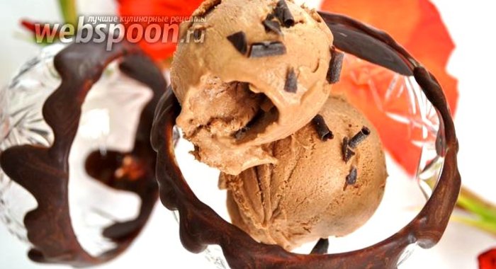 Шоколадное мороженое с кусочками шоколада