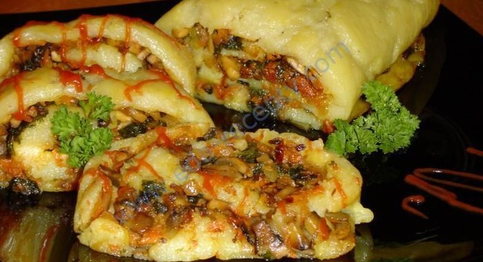 Постный картофельный рулет