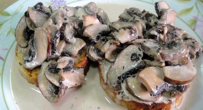 Тосты с грибами