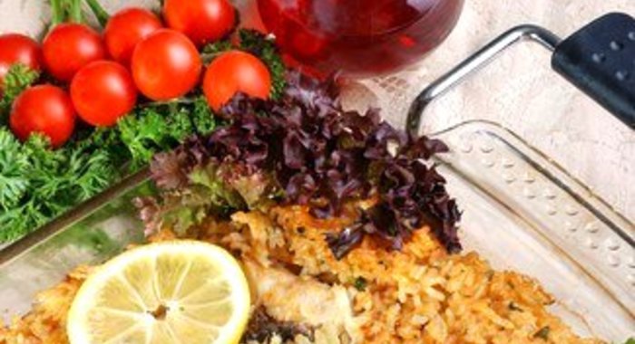 Плов с севрюгой в духовке