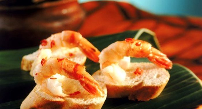 Тосты с креветками