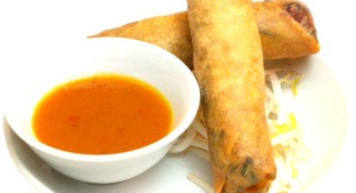 Китайские весенние роллы с грибами и рисом