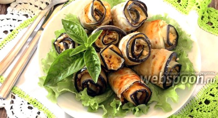 Баклажанные рулетики с сыром