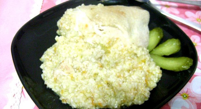 Ячневая каша с курицей