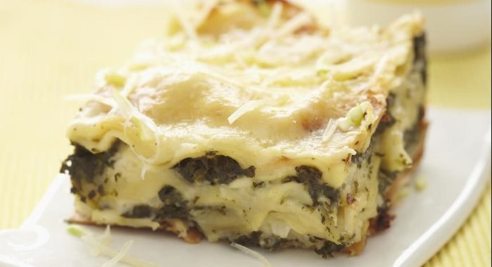 Лазанья с картофелем и шпинатом