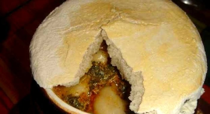 Пельмени в горшочках с печенью