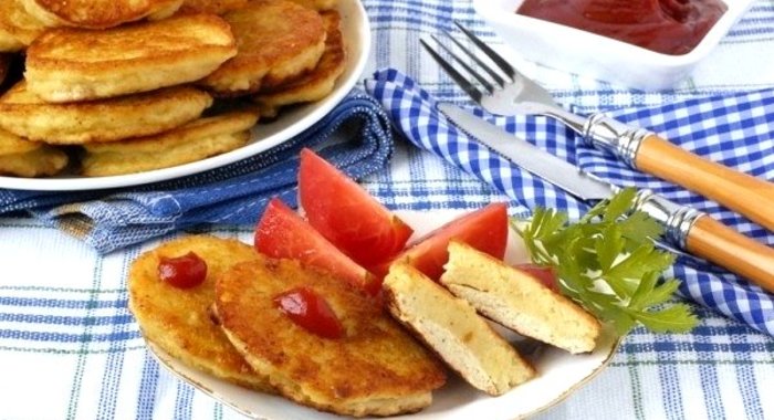 Картофельно-куриные оладьи