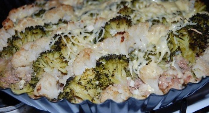 Запеканка из брокколи и цветной капусты