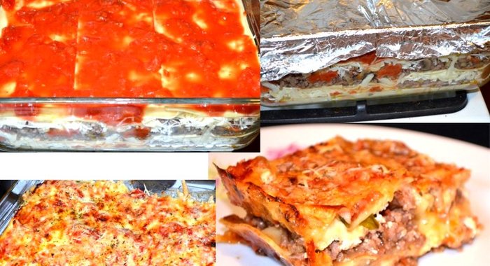 Иммигрантская лазанья болоньезе с грибами и 3 сырами