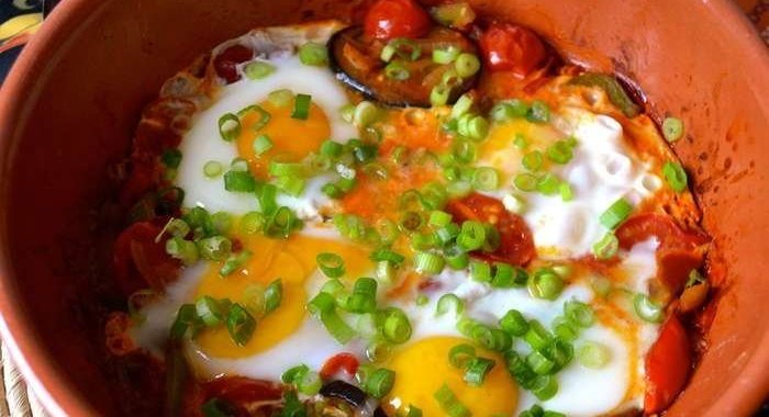 Яичница с баклажанами