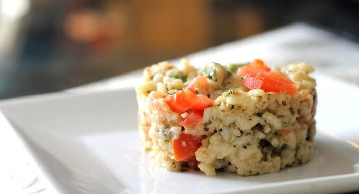 Ризотто с помидорами и спаржей