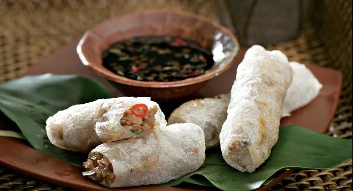 Рисовые роллы с креветками и свининой