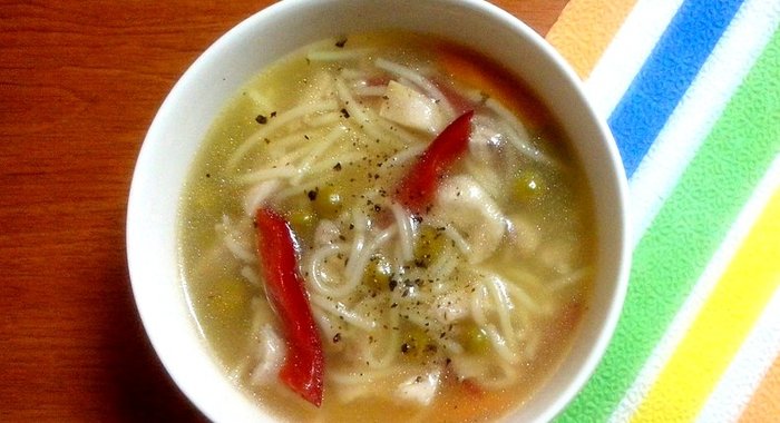 Куриный суп на овощном бульоне