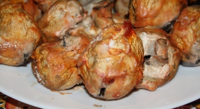 Грибной шашлык в сметане