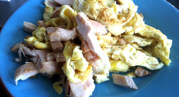 Яичница с курицей