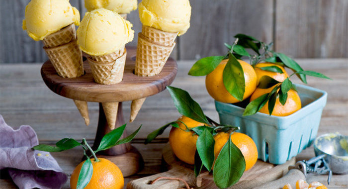 Домашнее мандариновое мороженое