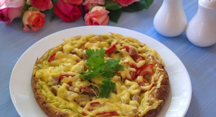 Кабачковая пицца с беконом