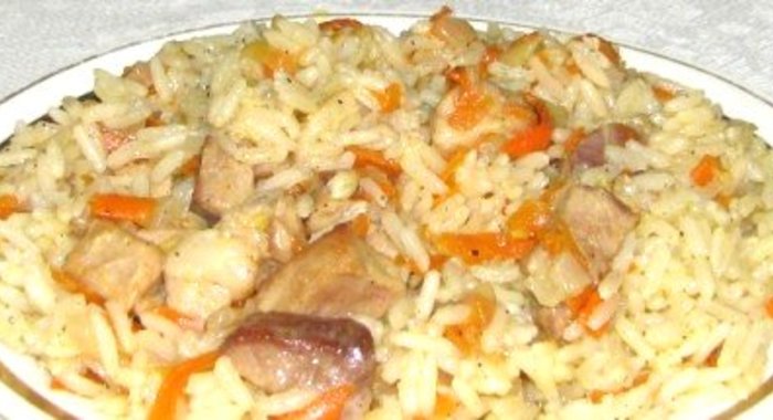 Плов из свинины на сковороде