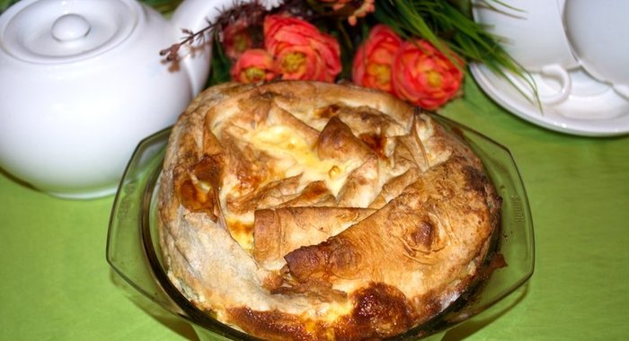 Ачма из лаваша с творогом