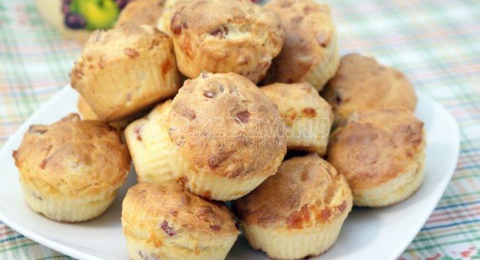 Кексики с ветчиной и сыром