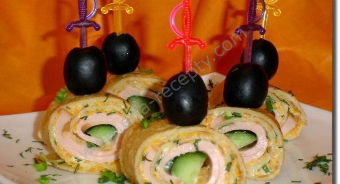 Блины с колбасой Острячок