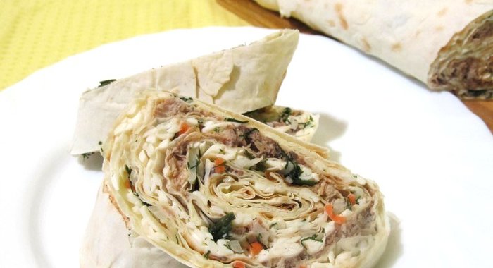 Лаваш с сардинами