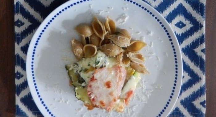 Лазанья с кабачками и помидорами