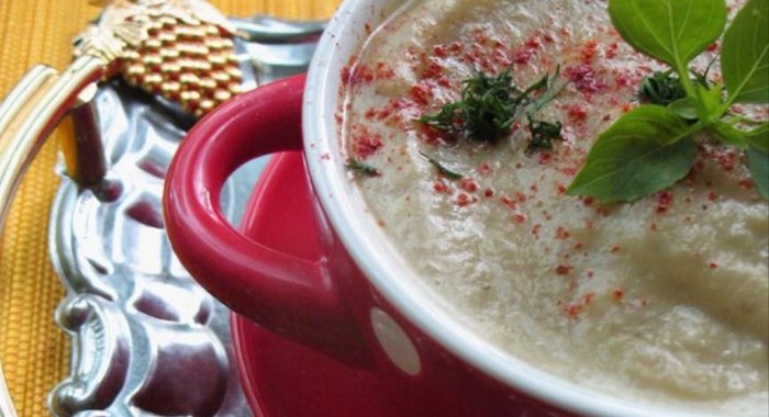 Крем-суп баклажановый на грибном бульоне