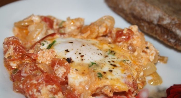 Яичница Колхозянка (со сметаной)