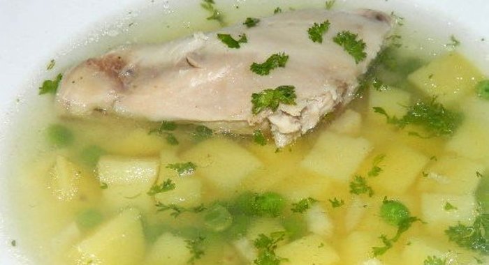 Картофельный суп на мясном бульоне