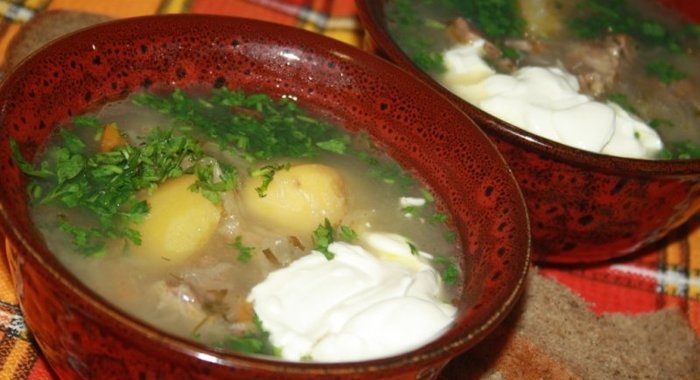 Щи с говядиной и квашеной капустой