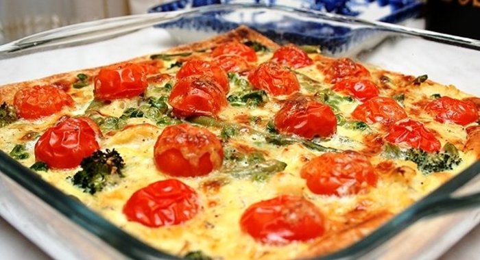 Цветной пирог с овощами