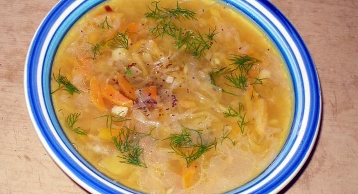 Постные щи из квашеной капусты
