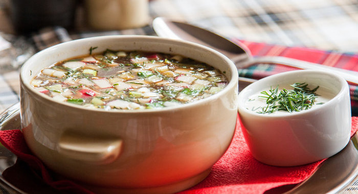 Окрошка на имбирном квасе