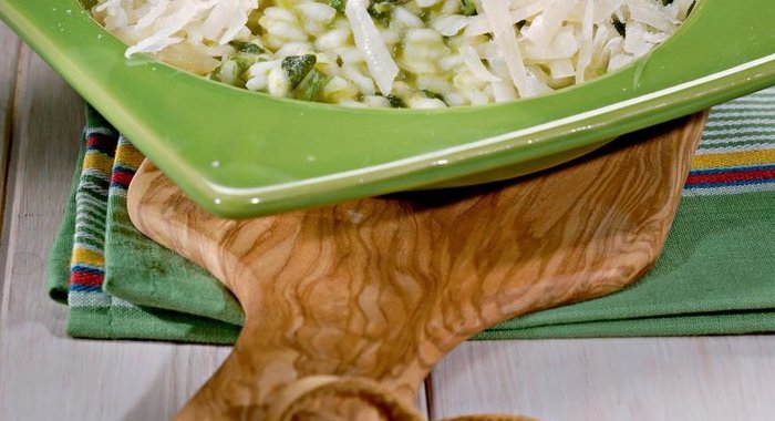 Ризотто с луком и руколой