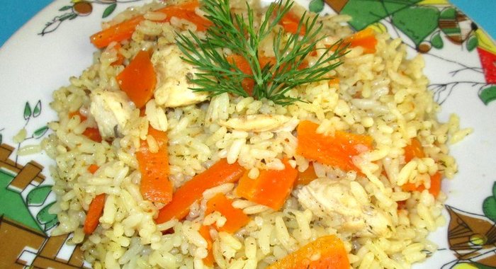 Туркменский плов с курицей